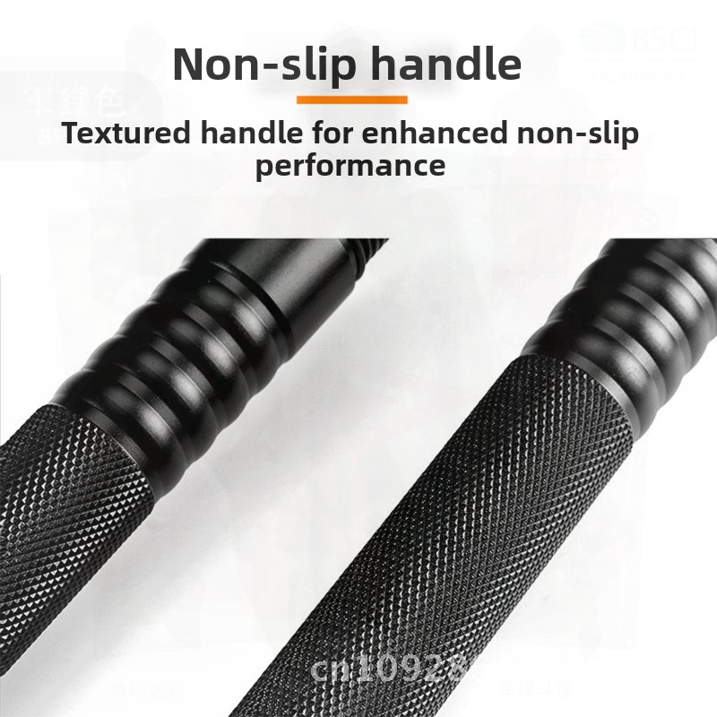 43-inch tactical trekking pole, with non-slip handle, multi-functional hiking stick, adjustable height, suitable for outdoor self-defense and mountaineering.