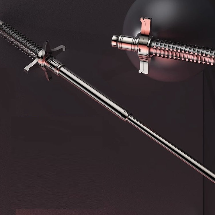 26-inch telescopic steel baton with crossguard and window-breaking device, suitable for self-defense and survival
