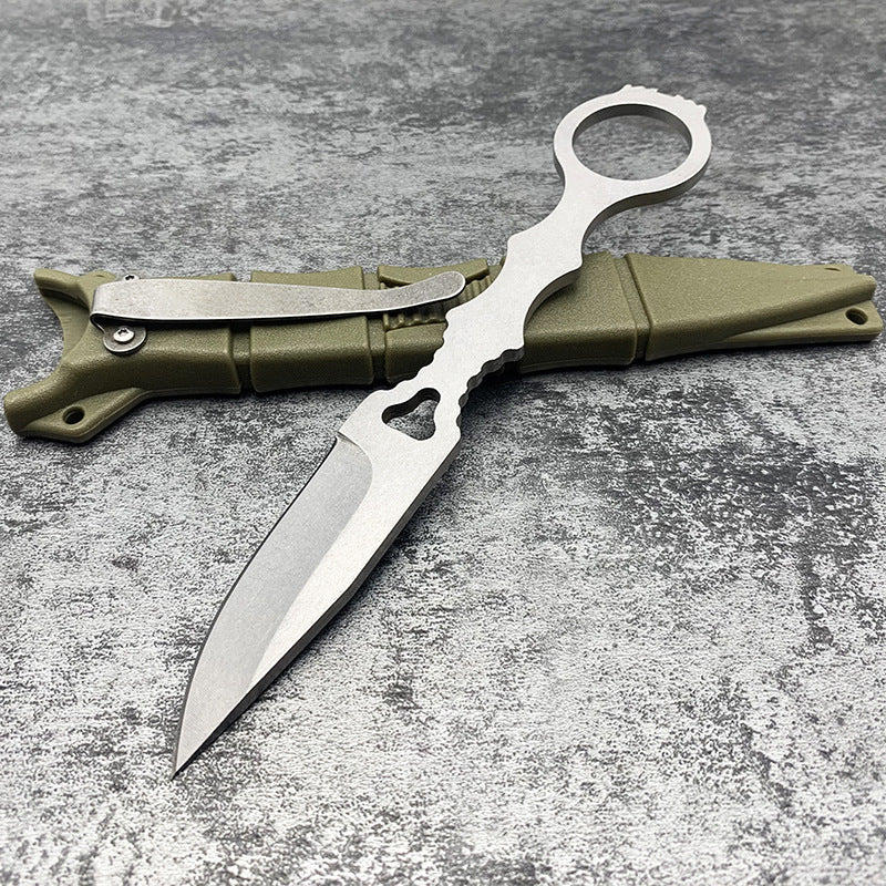Outdoor survival, wilderness survival, small outdoor fixed-blade knife, fruit knife, EDC (everyday carry), portable, high hardness, rust-resistant.
