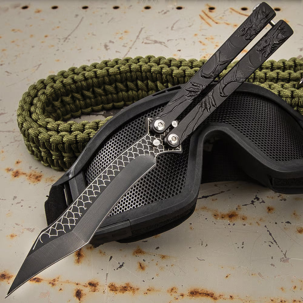 Black Dragon Butterfly Knife